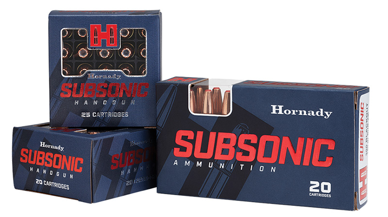 Hornady Subsonic .450 Bushmaster 395 Grain Subsonic Expanding Brass Cased Centerfire Rifle Ammo, 20 Rounds, 82247