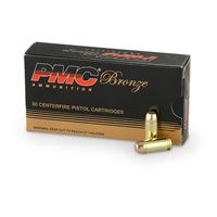 PMC Ammunition Bronze, .40 S&W, 180 Grain, FMJFN, Brass Case, Centerfire Pistol Ammo, 50 Rounds Box, 40E