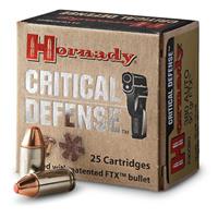 Hornady Critical Defense .357 Magnum 125 Grain Flex Tip Expanding Brass Cased Centerfire Pistol Ammo, 25 Rounds, 90500