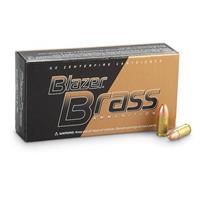 CCI Ammunition Blazer 9mm Luger 115 Grain Full Metal Jacket Brass Case Pistol Ammunition, 50 Rounds, 5200