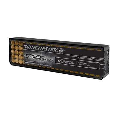 Winchester Super Suppressed 22 Long Rifle 40gr LRN Rimfire Ammo - 100 Rounds