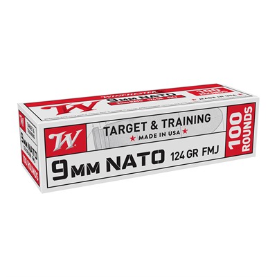Winchester USA 9mm Luger 124gr FMJ Handgun Ammo - 100 Rounds