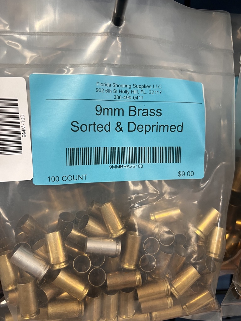 9mm BRASS -100 COUNT