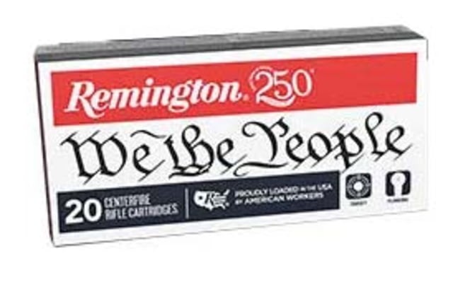 [22-250] Remington We the People .22-250 Remington 55 Grain Pointed Soft Point Brass Cased Rifle Ammo, 20 Rounds, 21389