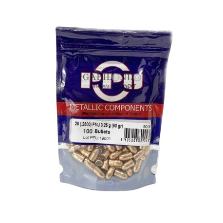 25 Cal .250 FMJ PRVI Bullet 50gr 100 pack
