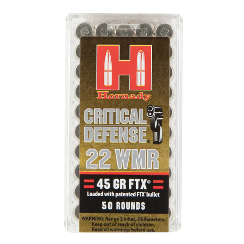 [22 WMR FTX] HORNADY CRITICAL DEFENSE 22 WMR 45GR FTX